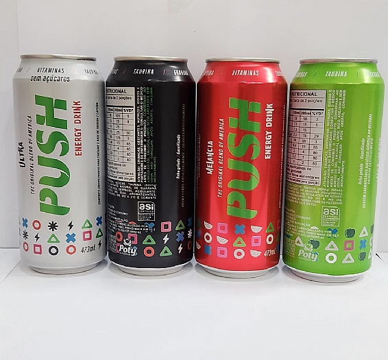 Poty e Ball lançam lata do energético PUSH com selo sustentável ASI